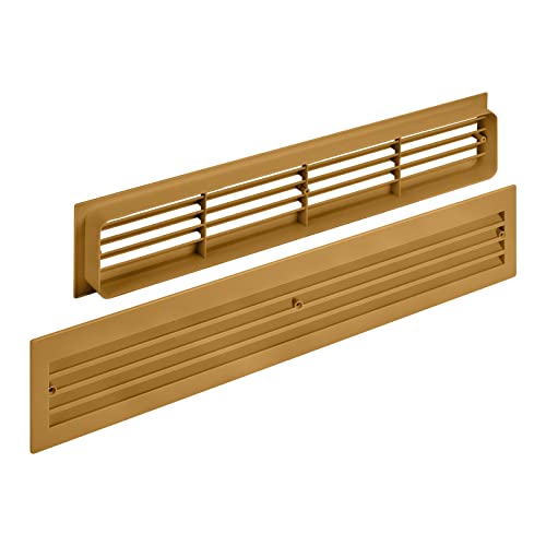 SOTECH Lüftungsgitter BRISE 457 x 92 x 17 mm limba doppelseitig durchblicksicher Schlitzlochung Türlüftung Belüftung Türbelüftung von SOTECH