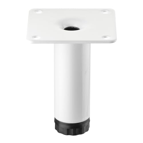 SOTECH Möbelfuß LIMA Höhe 80 mm, Ø 25 mm Höhenverstellbar 10 mm weiss matt Vitrinenfuß Sockelfuß Schrankfuß von SOTECH