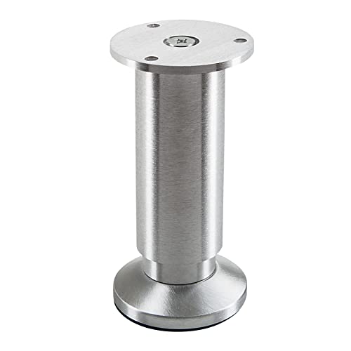 SOTECH Möbelfuß Terra Höhe 120 mm Alu gebürstet Sockelfuß höhenverstellbar bis max. 15 mm, belastbar bis 250 kg von SOTECH