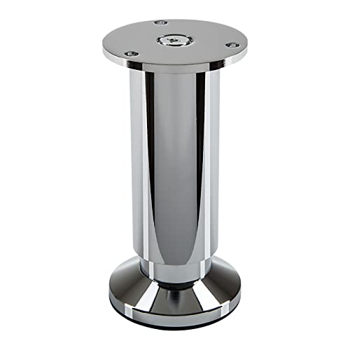 SOTECH Möbelfuß Terra Höhe 120 mm Chrom poliert Schrankbein höhenverstellbar bis max. 15 mm, belastbar bis 250 kg von SOTECH