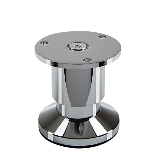 SOTECH Möbelfuß Terra Höhe 50 mm Chrom poliert Schrankbein höhenverstellbar bis max. 15 mm, belastbar bis 250 kg von SOTECH