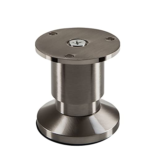 SOTECH Möbelfuß Terra Höhe 50 mm Edelstahloptik gebürstet Sofafuß höhenverstellbar bis max. 15 mm, belastbar bis 250 kg von SOTECH