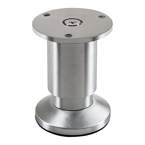SOTECH Möbelfuß Terra Höhe 80 mm Alu gebürstet Schrankbein höhenverstellbar bis max. 15 mm, belastbar bis 250 kg von SOTECH