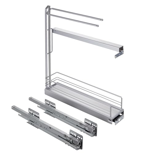 SOTECH No. 15 Handtuchhalterauszug CLASSIC rechts silbergrau Unterschrankauszug Schrankauszug Vollauszug für Küche von SOTECH