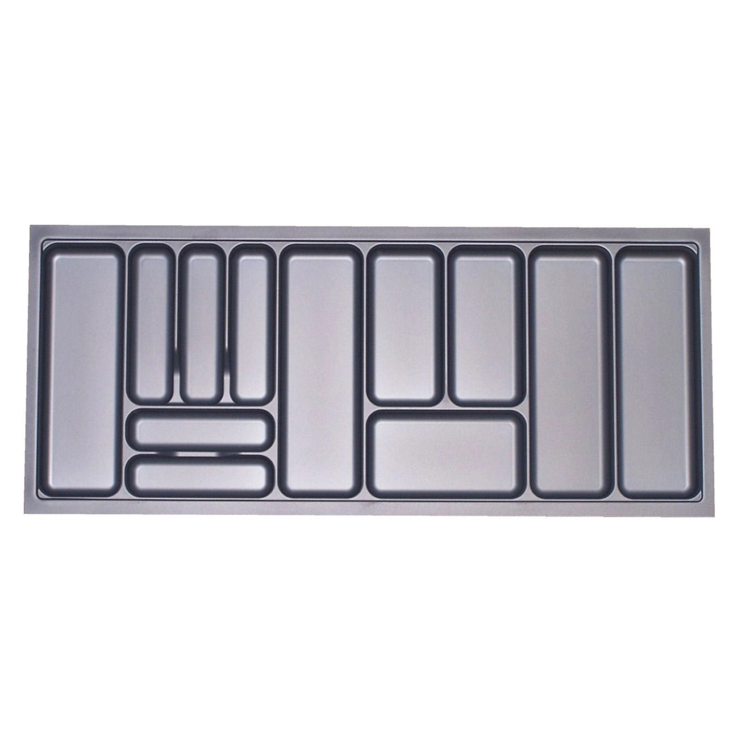 SOTECH Orga-Box I Besteckeinsatz Silbergrau 1200 mm Höhe 55 mm Für Blum Tandembox und ModernBox von SOTECH