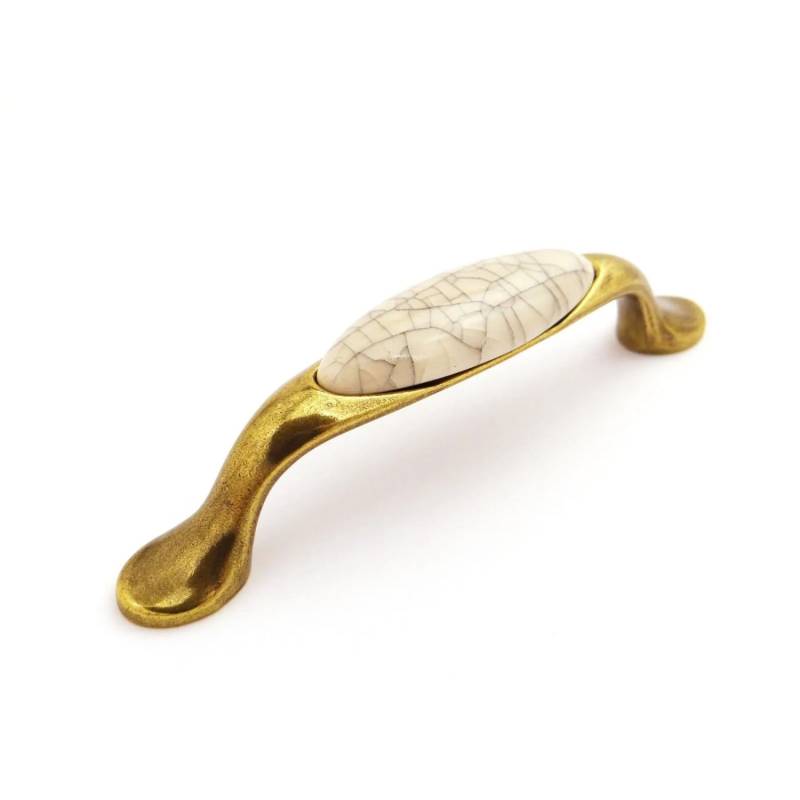 SOTECH Porzellangriff VENUS BA 96 mm Cremefarbig Messing Antik Krakeliert SOTECH Porzellangriff VENUS BA 96 mm Cremefarbig Messing Antik Krakeliert von SOTECH