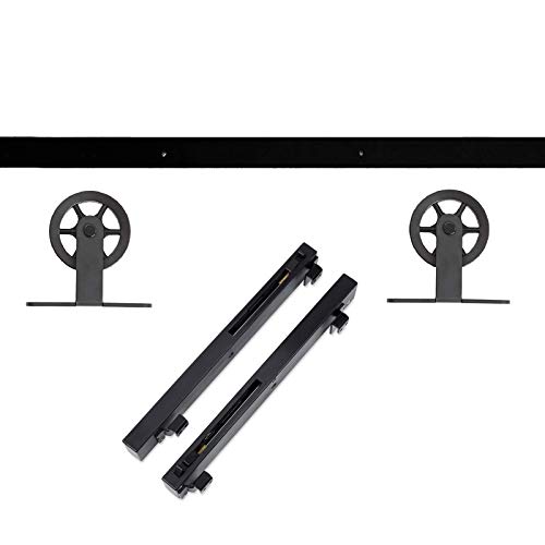 SOTECH Schiebetüren Set CHAMBER-2 2 m (von oben anschraubbar) Soft-Close schwarz Laufrollen-Ø 120 mm Schiebetürsystem Laufschiene für Schiebetür von SOTECH
