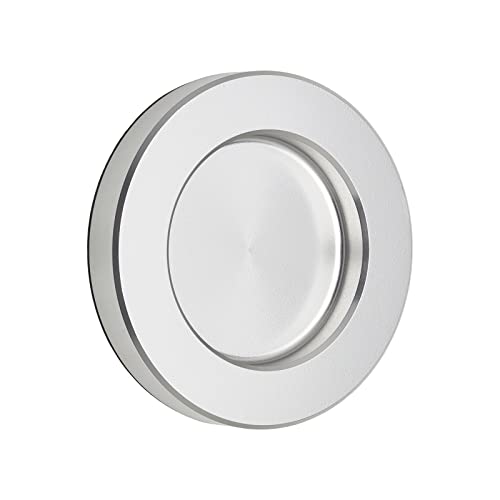 SOTECH Schiebetürgriff TEYO Edelstahloptik Ø 70 x 10 mm selbstklebend (3M VHB) Möbelgriff Edelstahl Muschelgriff für Glas-Türen & Zimmertüren Griffmuschel zum Aufkleben Glastürgriff von SOTECH