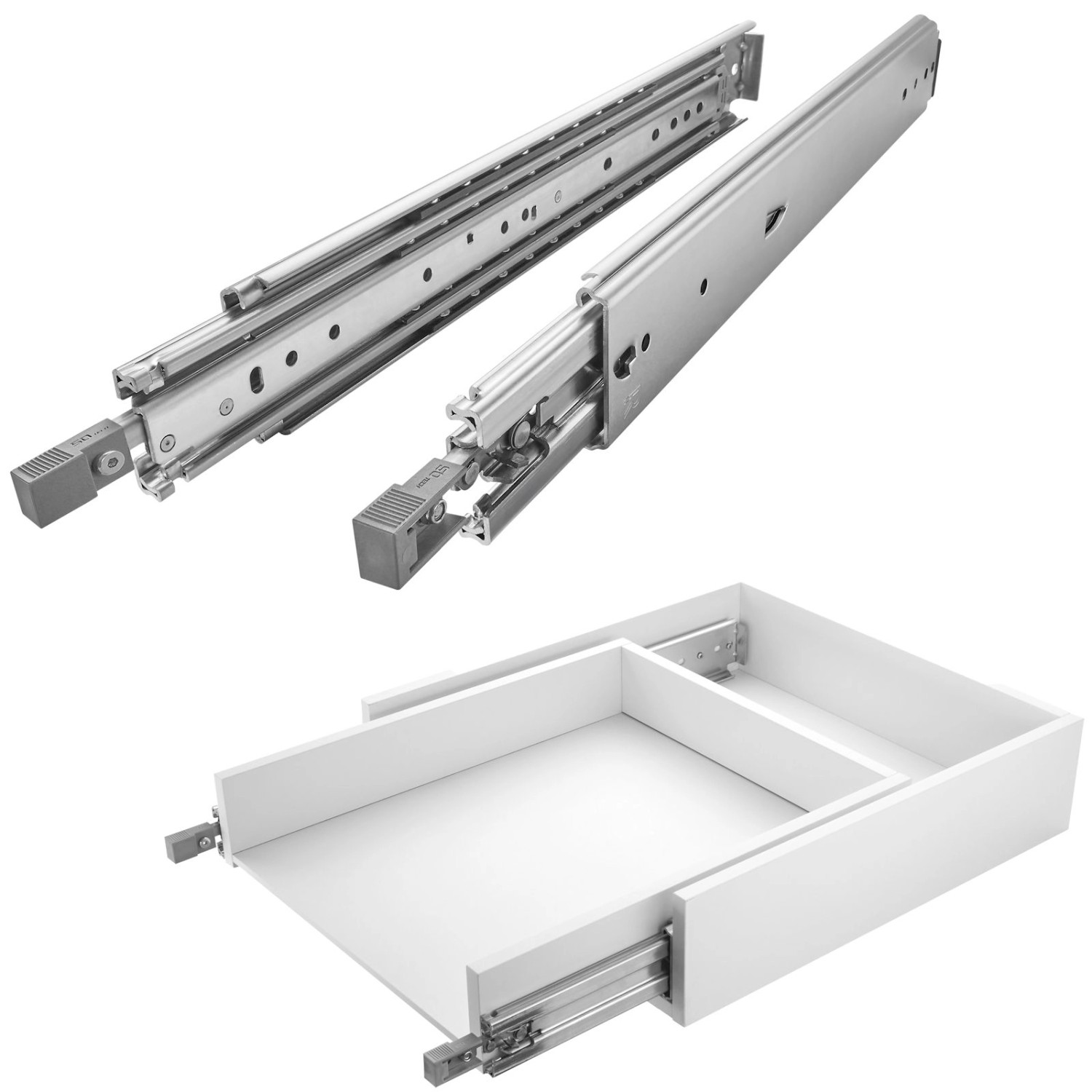 SOTECH Schwerlastauszug VarioSlide KV2-200-H76-600 EH 600 mm Lock In Out Einrastfunktion mit Grauem Hebel Schubladenschiene Belastbar bis 200 Kg SOTECH Schwerlastauszug VarioSlide KV2-200-H76-600 EH 600 mm Lock In Out Einrastfunktion mit Grauem Hebel Schubladenschiene Belastbar bis 200 Kg von SOTECH
