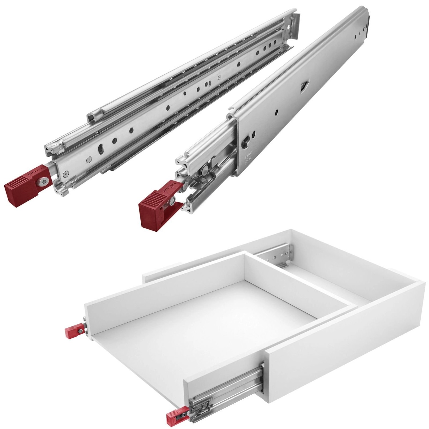 SOTECH Schwerlastauszug VarioSlide KV2-200-H76-800 EH 800 mm Lock In Out Einrastfunktion mit Rotem Hebel Schubladenschiene Belastbar bis 200 Kg SOTECH Schwerlastauszug VarioSlide KV2-200-H76-800 EH 800 mm Lock In Out Einrastfunktion mit Rotem Hebel Schubladenschiene Belastbar bis 200 Kg von SOTECH