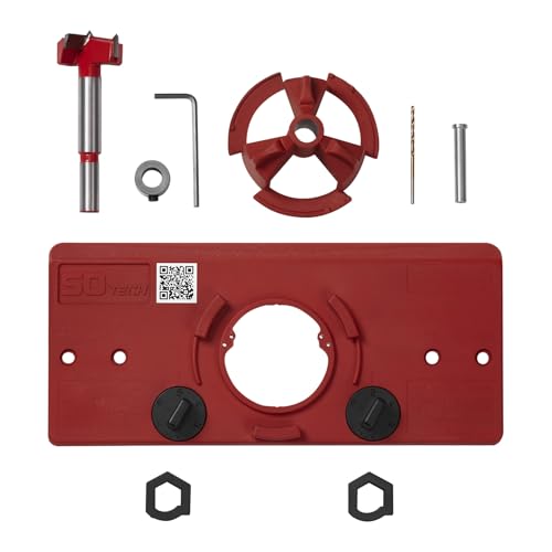 SOTECH Topfband-Bohrschablone mit Forstnerbohrer Ø 35 mm für Topfscharniere SO-T52 mit einem Bohrlochabstand von 52 mm von SOTECH