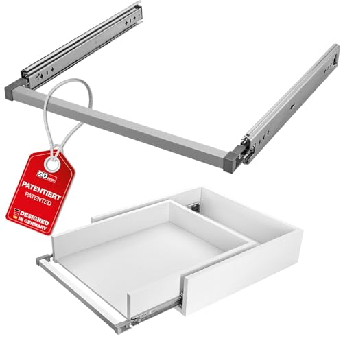 SOTECH VarioSlide Pat. Schubladenschienen Komplettset Schwerlastauszug KV2-100-H53-450 EH 450 mm bis 100 kg Einhandverriegelung Alu eloxiert für Schubladen ohne Front bis 1200 mm Breite, Caravan, SOTECH VarioSlide Pat. Schubladenschienen Komplettset Schwerlastauszug KV2-100-H53-450 EH 450 mm bis 100 kg Einhandverriegelung Alu eloxiert für Schubladen ohne Front bis 1200 mm Breite, Caravan, von SOTECH