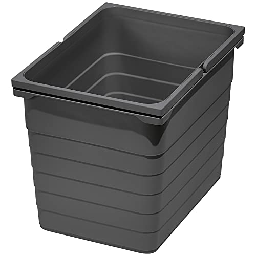 eins2vier Abfallsammler Höhe: 310 mm Volumen 17 Liter 230 x 306 mm dunkelgrau 5060 Mülleimer Abfalleimer Abfalltrenner von SOTECH von SOTECH