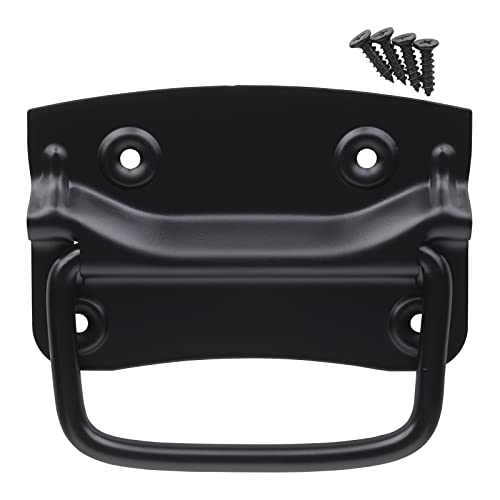 SOTECH 2 Stück Klappgriffe (120 x 80 mm, Stahl, schwarz) Boxen-Griff klappbar zum Anschrauben inkl. Befestigungsschrauben von SOTECH