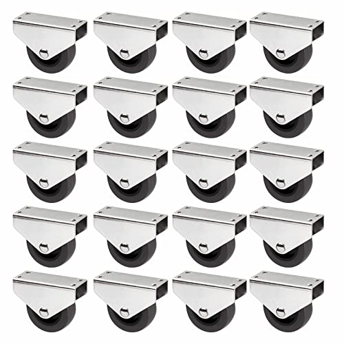 Sotech 20er Set Kastenrolle PASSAU (Ø 50 mm, für Unterbaumontage, dunkelgrau) Transportbockrolle, leise und bodenschonend, Ideal für Bettkästen und Bodenschubladen von SOTECH