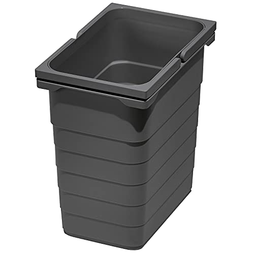 eins2vier Abfallsammler Höhe: 310 mm Volumen 8 Liter 153 x 230 mm dunkelgrau 5050 Mülleimer Abfalleimer Abfalltrenner von SOTECH von SOTECH