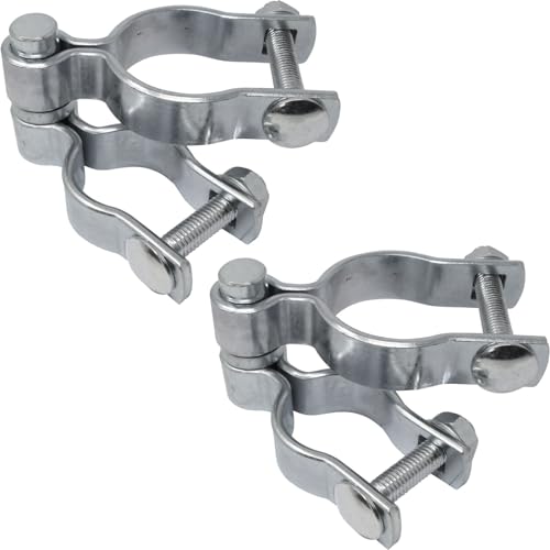 2 Stück SO-TOOLS Rohrrahmen Torscharnier 2-teilig mit Rohrrahmenklemme von 48 auf 36 mm Rohr 2-teilig Material: Stahl galvanisch verzinkt Farbe: Silberfarbig von SOTOOLS