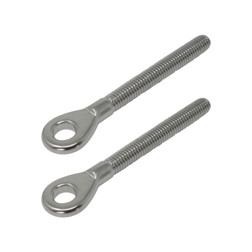 2 x Augenschraube Edelstahl V4A Seewasserfest Rechtsgewinde M8 Gewindelänge 57 mm Augen-Ø 8,5 mm (innen) für den Einsatzbereich Wohnungsbau, Messebau oder auch für den Segelsport von SOTOOLS