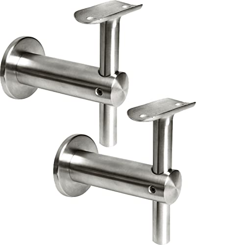 2 x Edelstahl Handlaufträger, höhenverstellbarer Handlaufhalter, V2A, für Ø 42,4 mm Handlauf von SOTOOLS