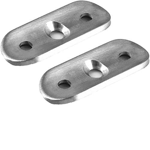 2 x Edelstahl Handlaufträger Handlaufträgerplatte Handlaufplatte Platte Trägerplatte ohne Senkung für 42,4mm Handlaufrohr Rohr von SOTOOLS