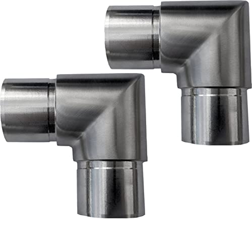 2 x Handlauf Rohrbogen 90° für Rohrdurchmesser 33,7 mm Edelstahl Eckbogen Geländer Steckfitting Eckstück Rohrverbinder von SO-TOOLS® von SOTOOLS