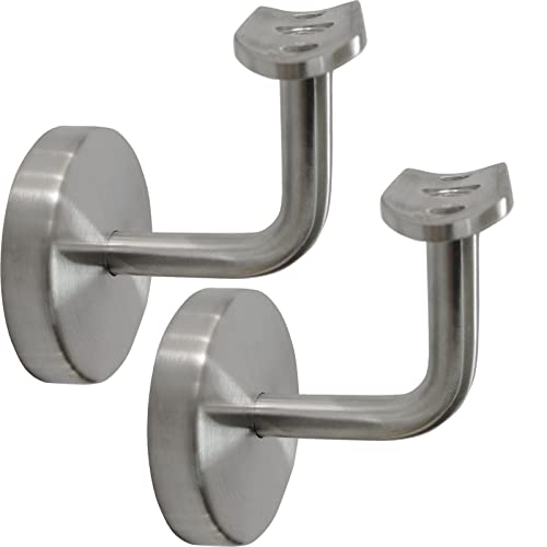 SOTOOLS 2 x Handlaufhalter Handlaufträger Edelstahl V4A 90° Wandmontage von Handläufen Ø42,4mm salzwasserfest mit Abdeckrosette von SOTOOLS