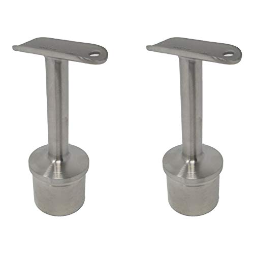 2 x Handlaufstütze Premium Edelstahl für Rundpfosten 42,4 mm mit Halteplatte Steckfitting Handlaufverbinder von SO-TOOLS® von SOTOOLS