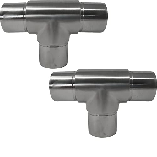 2 x T-Stück Premium Edelstahl für Handlaufrohre Außen Ø 42,4 mm von SO-TOOLs® von SOTOOLS