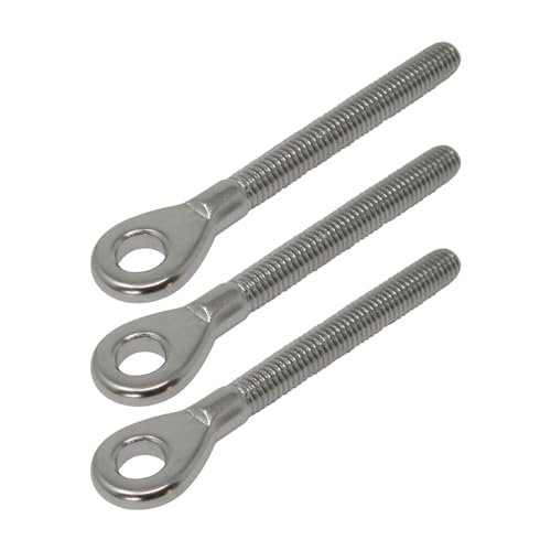 3 x Augenschraube Edelstahl V4A Seewasserfest Rechtsgewinde M8 Gewindelänge 57 mm Augen-Ø 8,5 mm (innen) für den Einsatzbereich Wohnungsbau, Messebau oder auch für den Segelsport von SOTOOLS