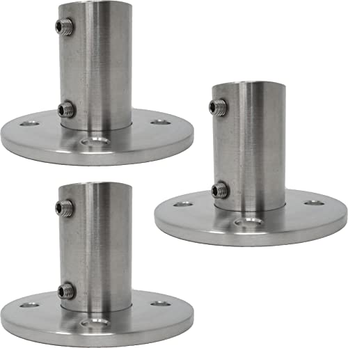 3 x Edelstahl Bodenanker für Rohr-Ø 42,4 x 2,0 mm Rund Pfostenrohr Pfostenhalter Geländerhalter von SO-TOOLS® von SOTOOLS