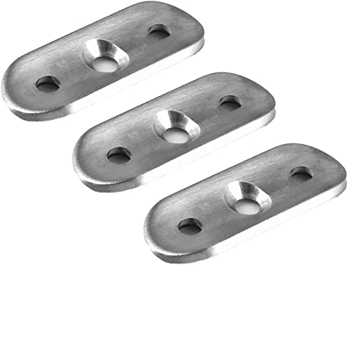 3 x Edelstahl Handlaufträger Handlaufträgerplatte Handlaufplatte Platte Trägerplatte ohne Senkung für 42,4mm Handlaufrohr Rohr von SOTOOLS