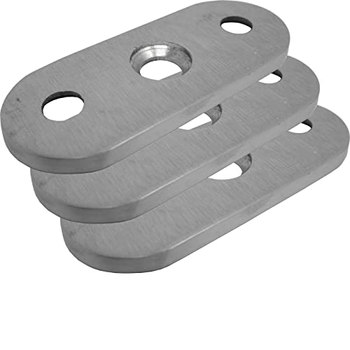 3 x Edelstahl Handlaufträger Handlaufträgerplatte Handlaufplatte Trägerplatte flach für Vierkantrohre mit Senkung von SOTOOLS