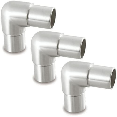 3 x Edelstahl Rohrbogen 90° Ø 42,4 mm Handlauf Geländer Eckverbinder von SOTOOLS