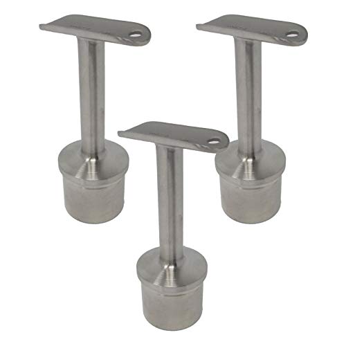 3 x Handlaufstütze Premium Edelstahl für Rundpfosten 42,4 mm mit Halteplatte Steckfitting Handlaufverbinder von SO-TOOLS® von SOTOOLS