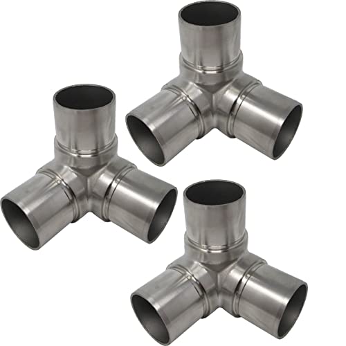 3 x Premium Edelstahl 90° Eckverbinder 3-Fach für Handlaufrohre Außen Ø 42,4 mm SO-TOOLs® von SOTOOLS