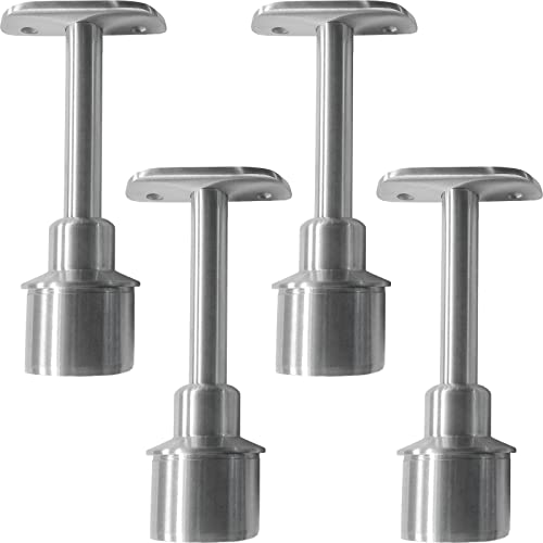 4 x Edelstahl Handlaufträger, höhenverstellbarer Handlaufhalter für Pfostenmontage, V2A, für Ø 42,4 mm Handlauf von SOTOOLS