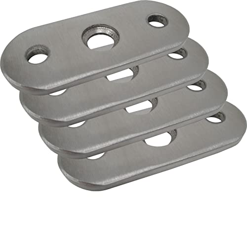 4 x Edelstahl Handlaufträger Handlaufträgerplatte Handlaufplatte Platte Trägerplatte flach für Vierkantrohre ohne Senkung von SOTOOLS
