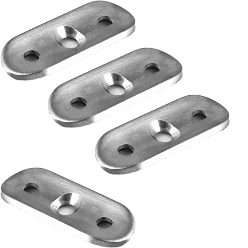 4 x Edelstahl Handlaufträger Handlaufträgerplatte Handlaufplatte Platte Trägerplatte ohne Senkung für 42,4mm Handlaufrohr Rohr von SOTOOLS