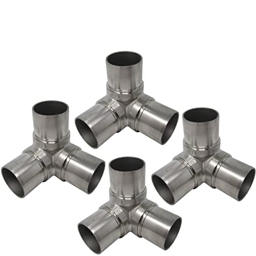 4 x Premium Edelstahl 90° Eckverbinder 3-Fach für Handlaufrohre Außen Ø 33,7 mm SO-TOOLs® von SOTOOLS