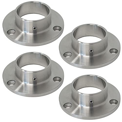 4 x Premium Edelstahl Handlaufhalter Bodenanker für Rohr-Ø 33,7 mm Rohrflansch Rohrhalter Wand- und Bodenmontage von SO-TOOLS® von SOTOOLS