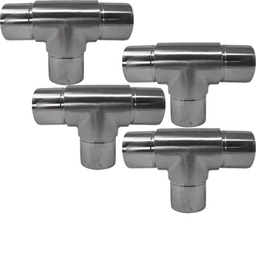 4 x T-Stück Premium Edelstahl für Handlaufrohre Außen Ø 33,7 mm von SO-TOOLs® von SOTOOLS