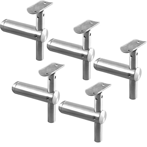 5 x Edelstahl Handlaufträger, höhenverstellbarer Handlaufhalter, Rohranschluss, mit Gelenk V2A, für Ø 42,4 mm Handlauf von SOTOOLS