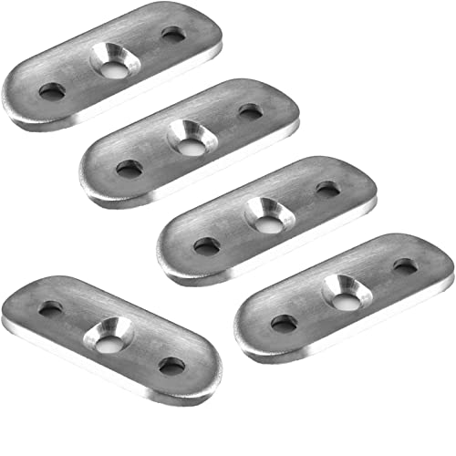 5 x Edelstahl Handlaufträger Handlaufträgerplatte Handlaufplatte Platte Trägerplatte ohne Senkung für 42,4mm Handlaufrohr Rohr von SOTOOLS