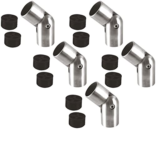 5 x Edelstahl V2A Gelenk Verbinder, Verbindungsstück, 90°-180° inkl. 2 Adapter für Holzhandlauf Ø 42 mm 5 x Edelstahl V2A Gelenk Verbinder, Verbindungsstück, 90°-180° inkl. 2 Adapter für Holzhandlauf Ø 42 mm von SOTOOLS