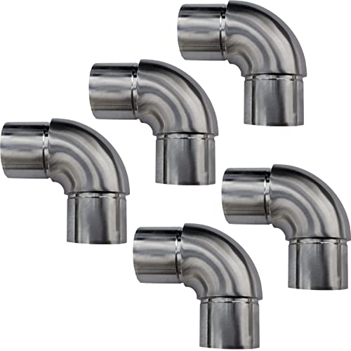 5 x Handlauf Rohrbogen 90° für Rohrdurchmesser 42,4 mm Edelstahl Rundbogen Geländer Steckfitting Eckstück Rohrverbinder von SO-TOOLS® von SOTOOLS