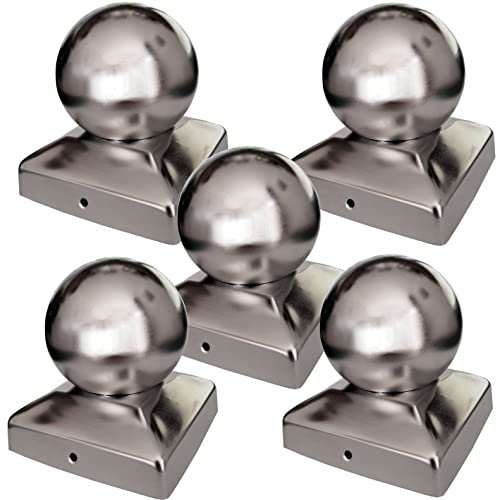 5 x Pfostenkappe Pyramide mit Kugel Edelstahl poliert für 90er Pfosten Pyramidenform Abdeckkappe Pfostenabdeckung von SO-TOOLs® von SOTOOLS