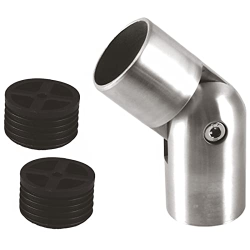 Edelstahl V2A Gelenk Verbinder, Verbindungsstück, 90°-180° inkl. 2 Adapter für Holzhandlauf Ø 42 mm von SOTOOLS