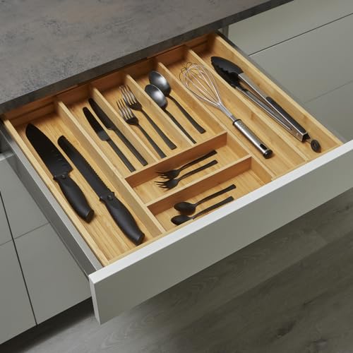 SO-BOX Bambus Besteckkasten mit 6 Fächer ausziehbar auf 8 Fächer für Schubladen mit Breiten von 50-60 cm SO-BOX Bambus Besteckkasten mit 6 Fächer ausziehbar auf 8 Fächer für Schubladen mit Breiten von 50-60 cm von SOTOOLS