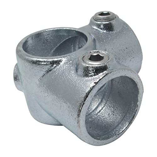 SO-TOOLS® Temperguss Eckverbinder durchgehend für 26,9 mm Rohr, Höheneinstellbare 90 Grad Verbindung von 2 waagerechten Rohren von SOTOOLS