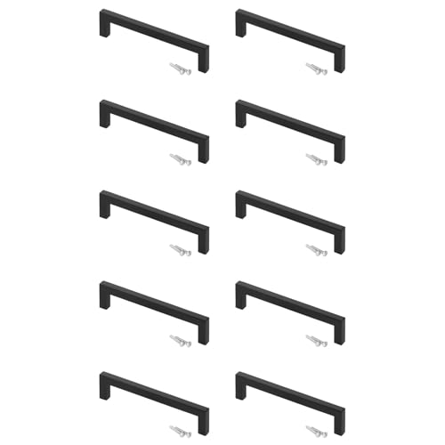 SOTOOLS 10 Stück Möbelgriff RONVIA – Edelstahl – Bohrlochabstand 192 mm – Griff in Schwarz matt – stabil, modern & hochwertig verarbeitet – markantes Design von SOTOOLS